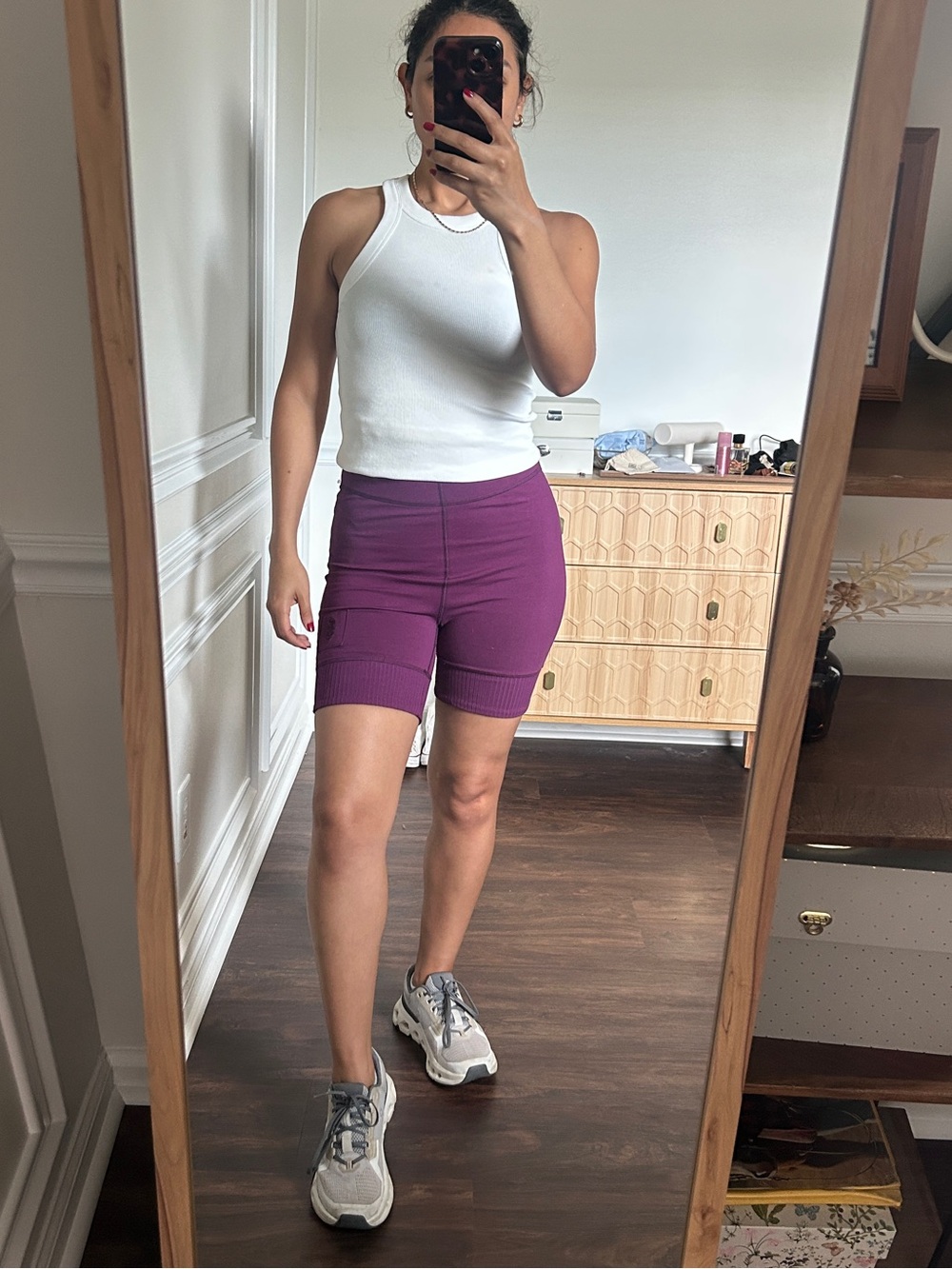 Free People Movement High Rise Biker Shorts Purple Activewear